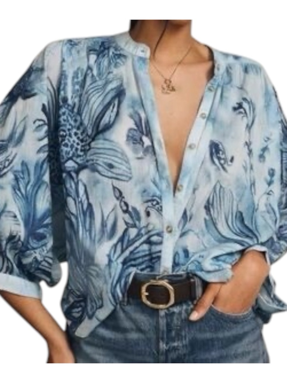 Anthropologie Pilcro Sydney Batwing Floral Blouse